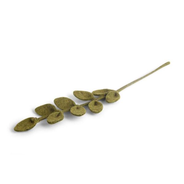 Wollfilz-Blätterzweig grün H 34 cm, B 8 cm, T 2 cm