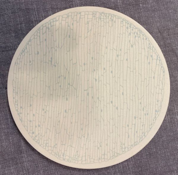 Bambus- / Maisserie Teller Muster blau, D 21 cm, H 1,5 cm