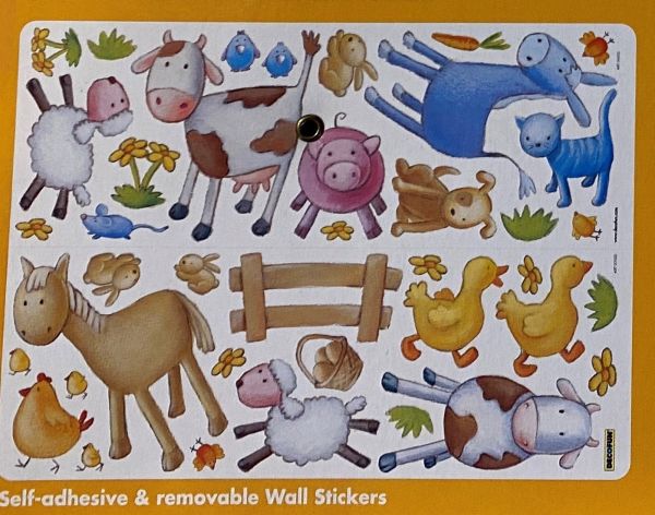 Farm Wanddekoration Wandaufkleber, 40 Sticker Tiere, wieder entfernbar
