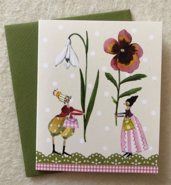 Mini-Doppelkarte 2 Blumenfrauen