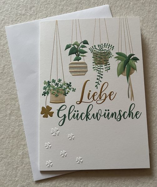 Gartenfreude Hängepflanzen Doppelkarte "Liebe Glückwünsche"