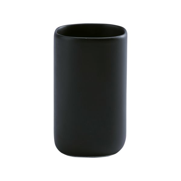 Keramik-Becher schwarz, 7 x 7 x 11 cm