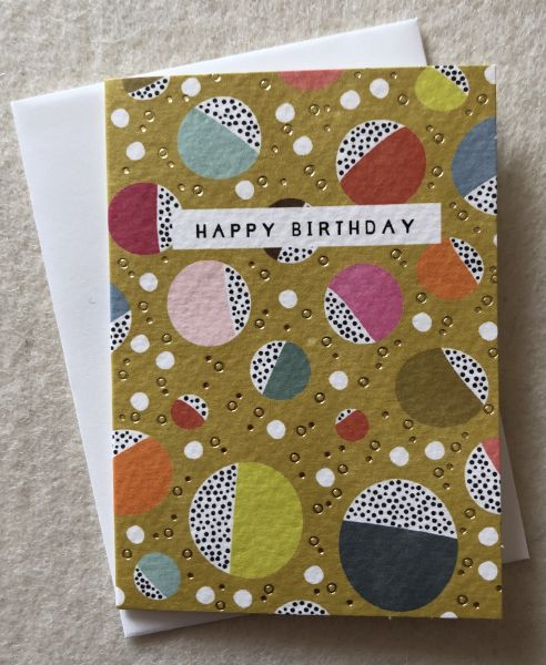 Geburtstag Mini-Doppelkarte bubbles, HAPPY BIRTHDAY