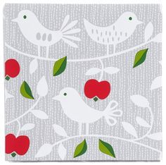 Birdy Papierservietten Äpfel und Vögel