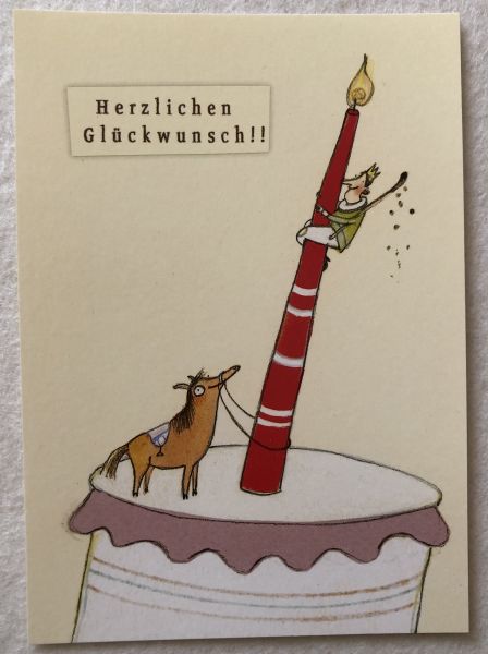 Geburtstag Postkarte Torte Herzlichen Glückwunsch