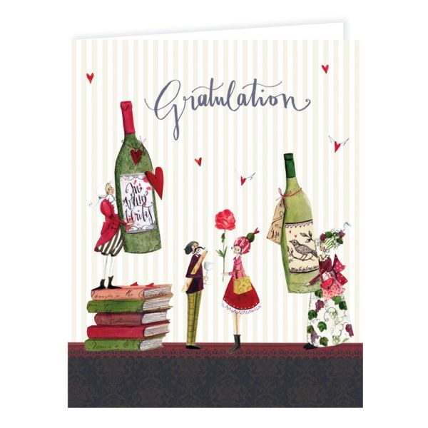 Wine Mini-Doppelkarte Gratulation Wein