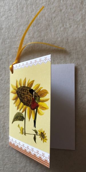 Geschenkanhänger Sonnenblumenfrau