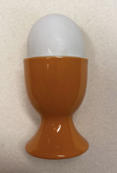 Farbenfroh Porzellan-Eierbecher, außen orange, innen weiß