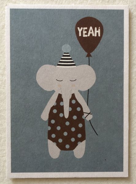 Elefant Postkarte YEAH
