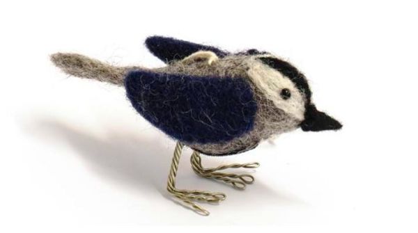 Birdy Wollfilz-Anhänger Vogel dunkelblau