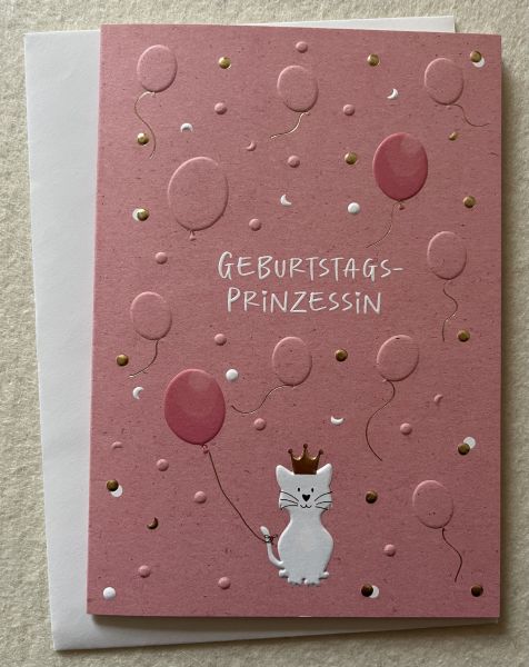 "Miau" Doppelkarte Katze Geburtstagsprinzessin