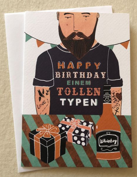 Männerwelt Geburtstag Doppelkarte Happy Birthday einem tollen Typen