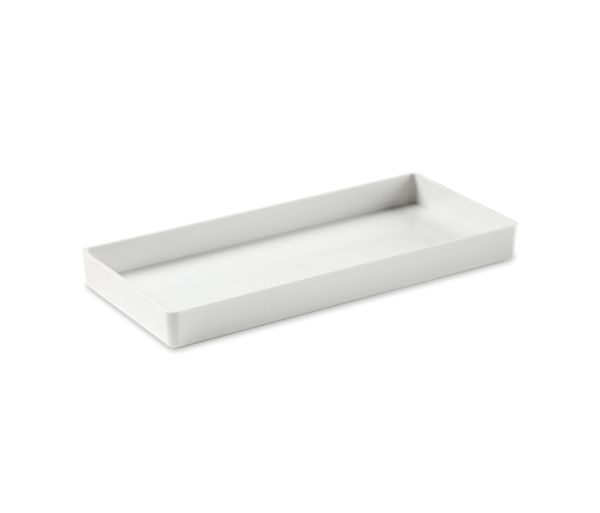 Kunststoff-Tablett weiß, B 28,5 cm, H 3 cm, T 12 cm