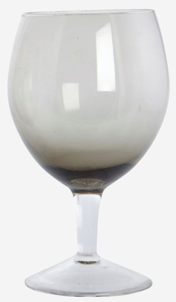 Wein- oder Wasserglas grau, D 10 cm, H 17,5 cm