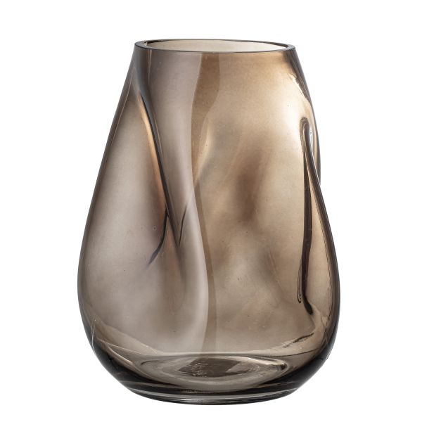 Glas-Vase Wave transparent braun, 19,5 x 18 x 26 cm
