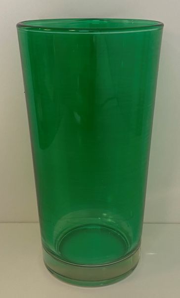 Trinkglas uni, orange oder tannengrün, D 6,5 cm, H 12,2 cm