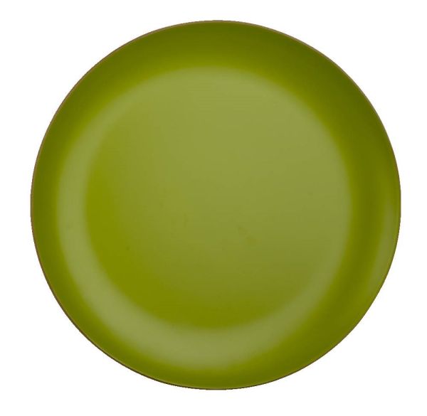 Tablett D 49 cm, H 4 cm, Schichtholz beids. lackiert grün, Schichtholzkante