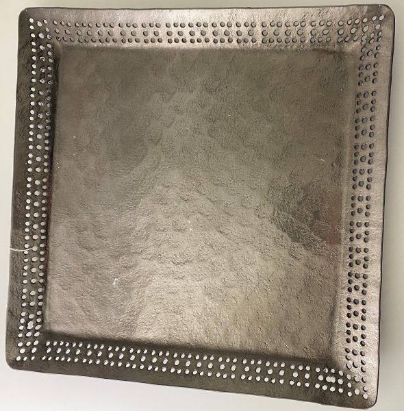 Metall-Tablett dunkelsilber, 29 x 29 x 2 cm