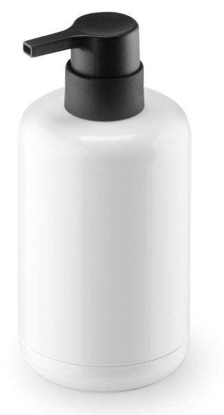 Seifenspender Kunststoff schwarz-weiß, D 8 cm, H 14 cm, Füllmenge 300 ml