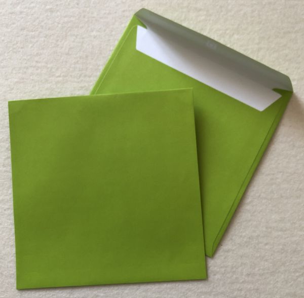 Briefumschlag quadr. apfelgrün, 14,5 x 14,5 cm