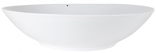 Porzellan-Schale weiß, Oberfläche leicht geriffelt, D 34,5 cm, H 8 cm