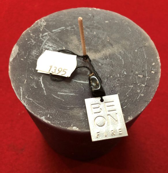 Zylinder-Kerze D 10 cm, H 11 cm, anthrazit (bläulich), brennt 70 Std., aus Paraffin
