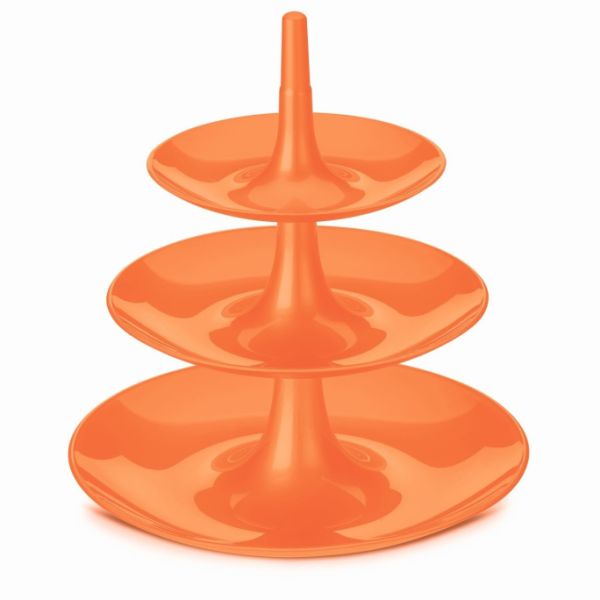 Stapel-Etagere, Kunststoff orange, D 31 cm, H 33,5 cm
