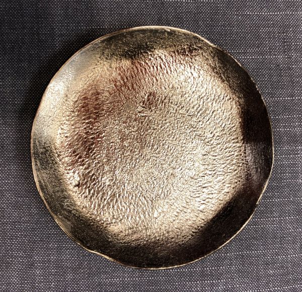 Metall-Kerzenteller gold, D 10 cm, H 1,1 cm