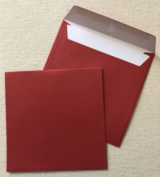 Briefumschlag quadr. rot, 14,5 x 14,5 cm
