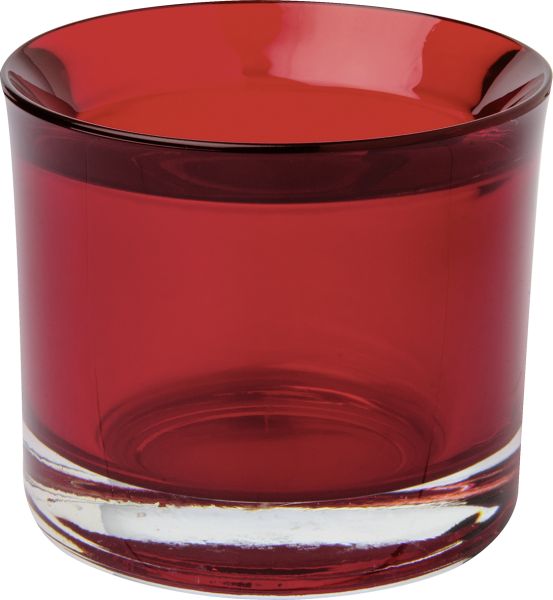 Glas-Teelicht "Only me" rot, D 6,5 cm, H 5,5 cm