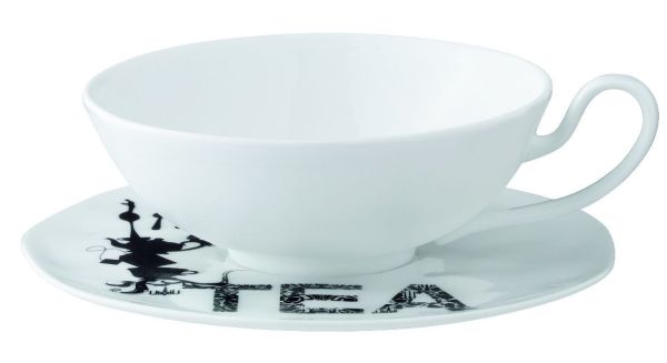 Teezeit Porzellan-Teetasse m. U-tasse, Tasse D 12 cm, H 5 cm, U-Tasse D 22 cm