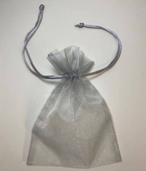 Geschenk-Tüllbeutel grau, 12 x 17 cm